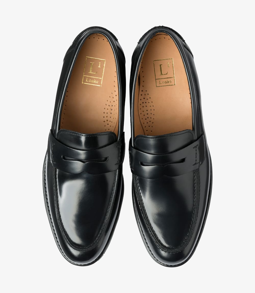 loake black loafers