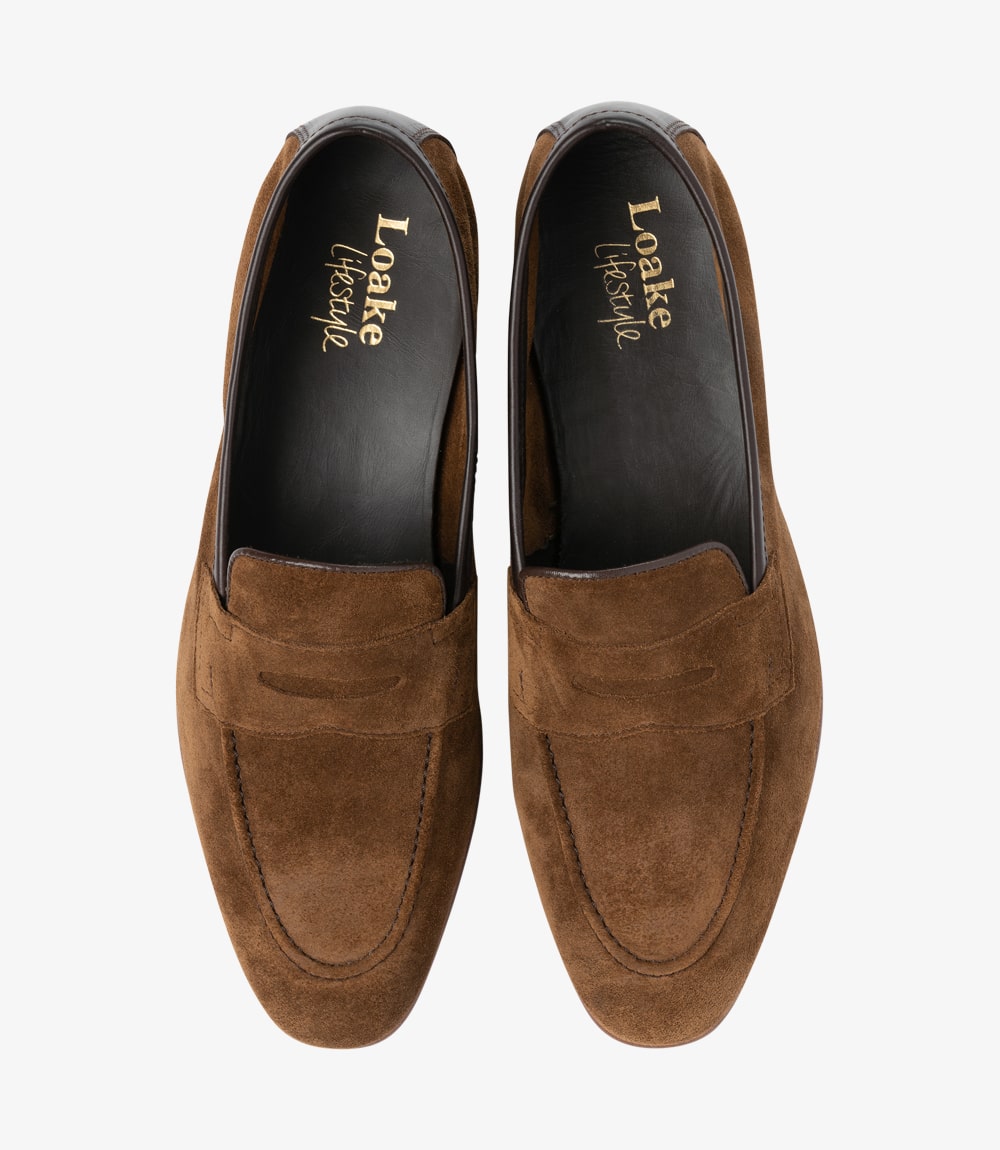 loake anson brown suede