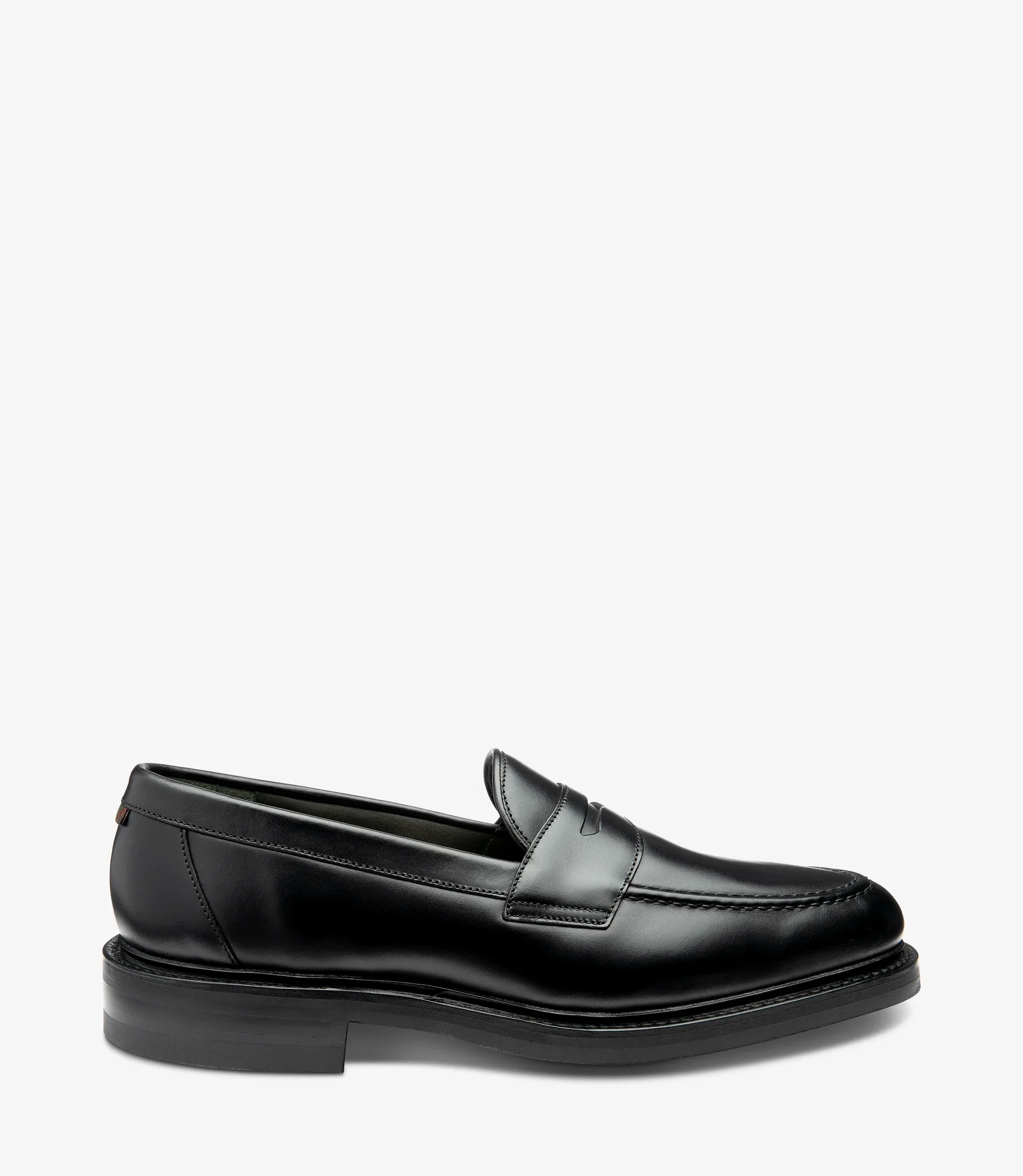 Men's Carmichael Black loafer shoes, featuring rubber soles | Side View