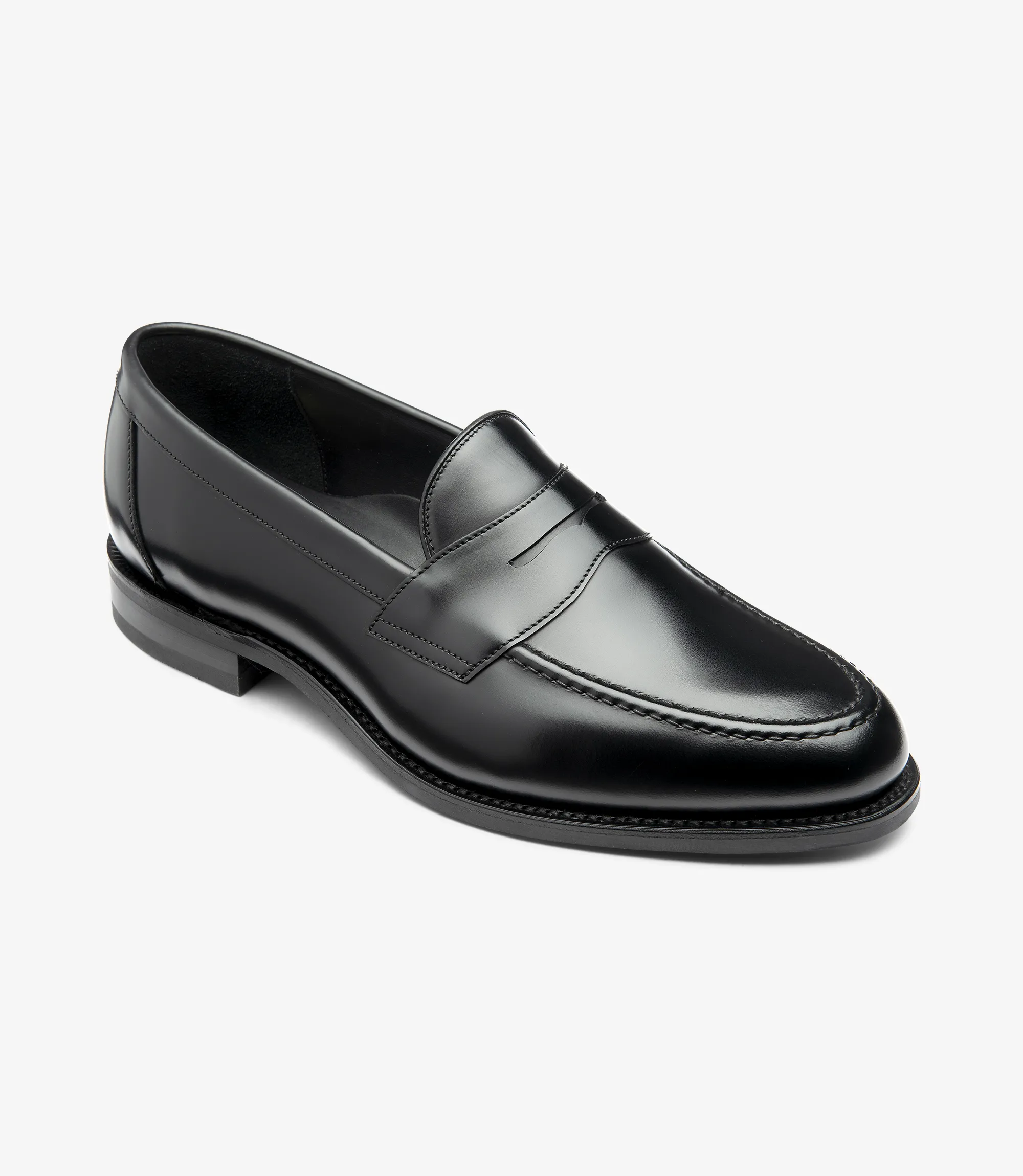 Men's Imperial Black loafer shoes featuring rubber soles | Angle View