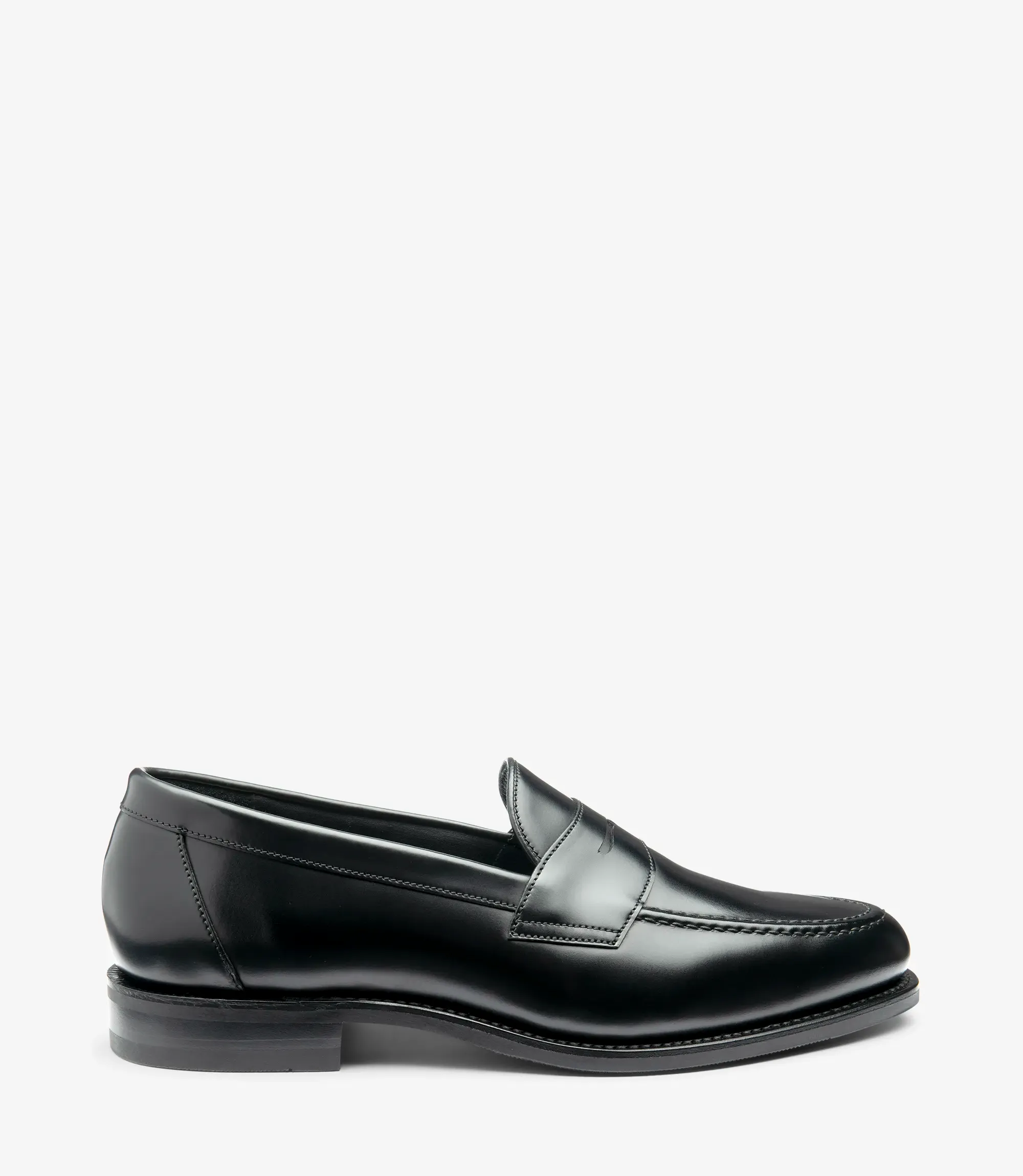 Men's Imperial Black loafer shoes featuring rubber soles | Side View