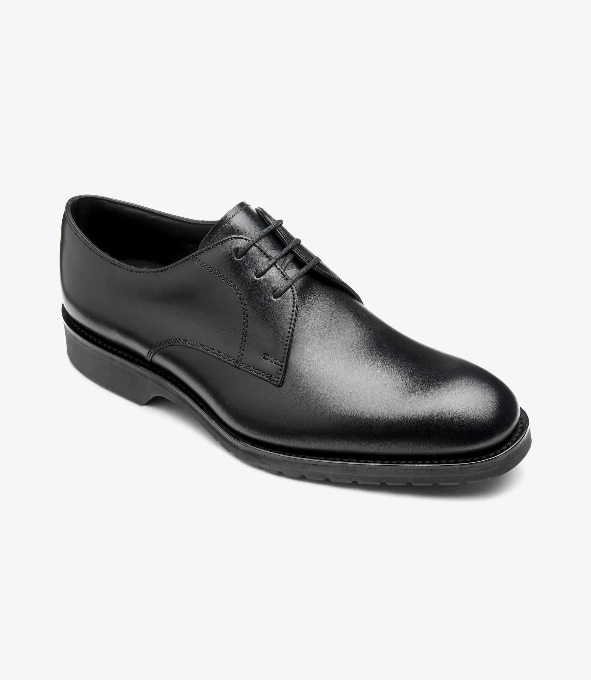 Men's Orson Black plain-tie shoes featuring rubber soles | Angle View