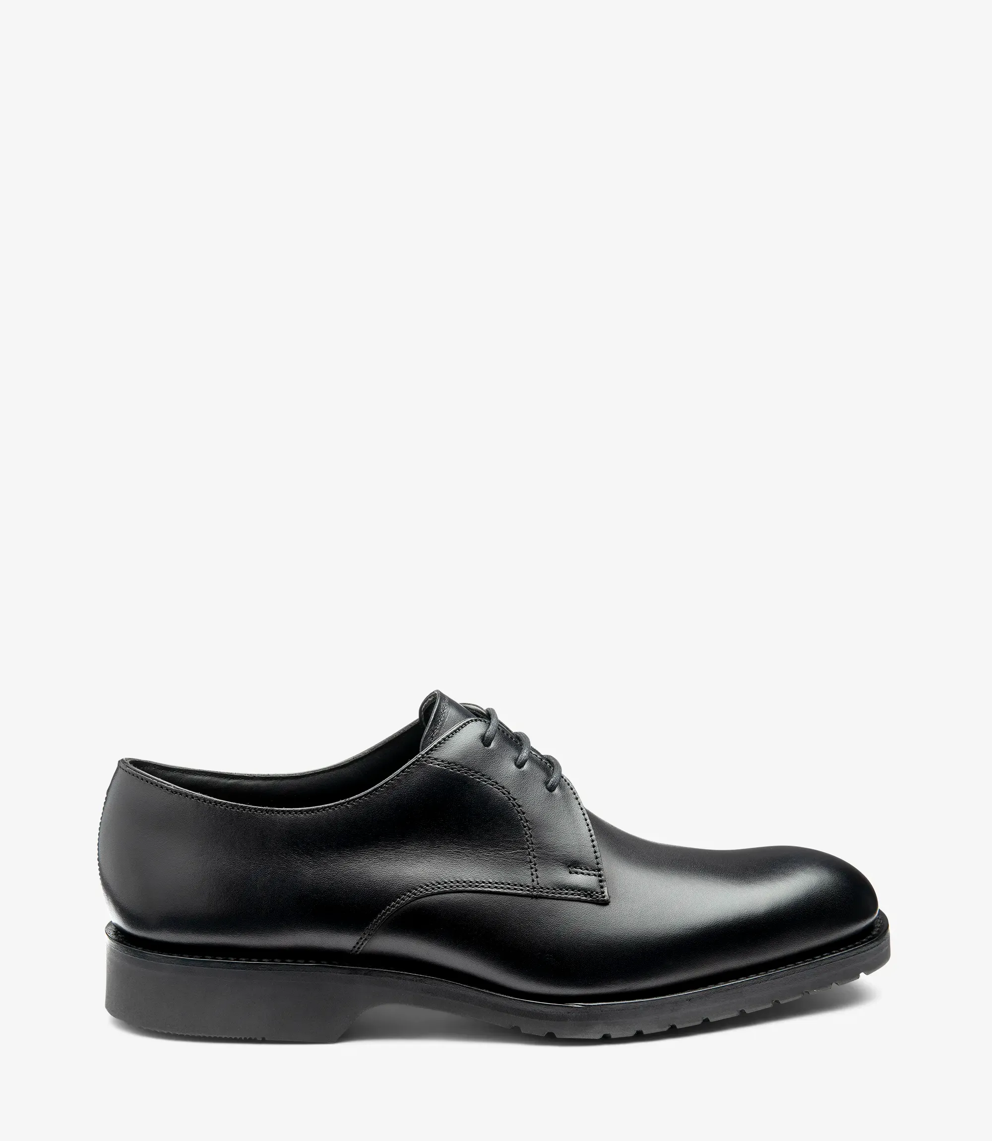 Men's Orson Black plain-tie shoes featuring rubber soles | Side View